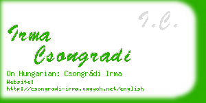 irma csongradi business card